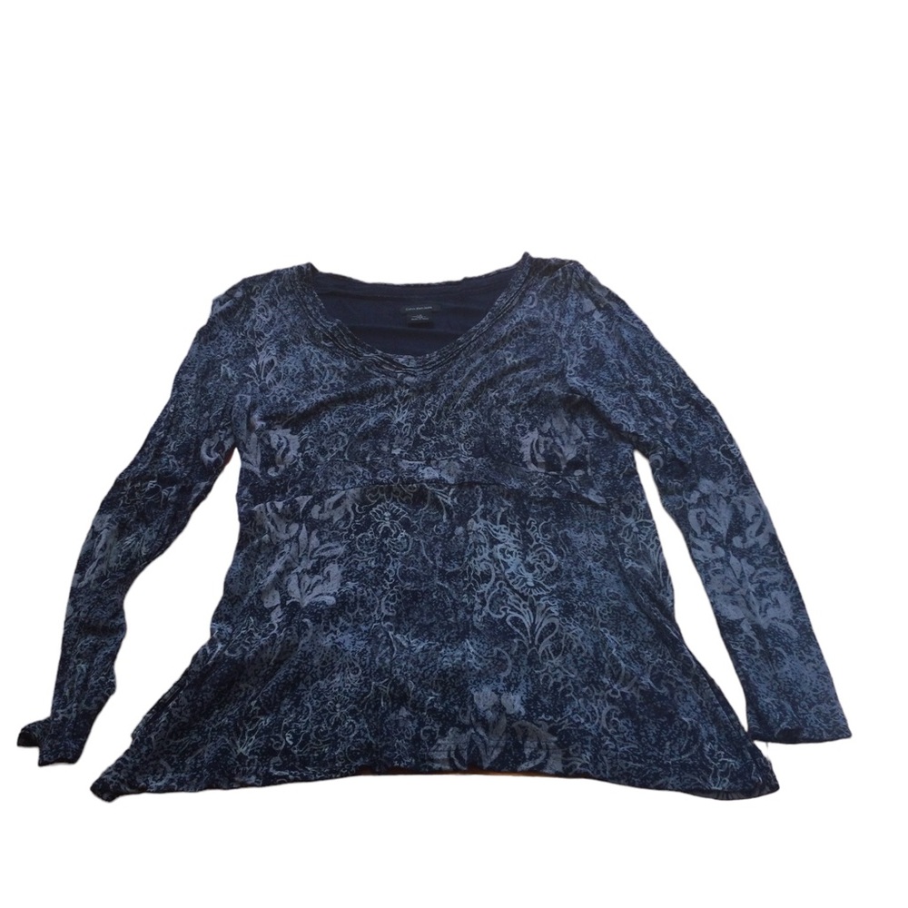 Calvin Klein Jeans - Blue V neck long sleeve top.  Size Large Great with jeans